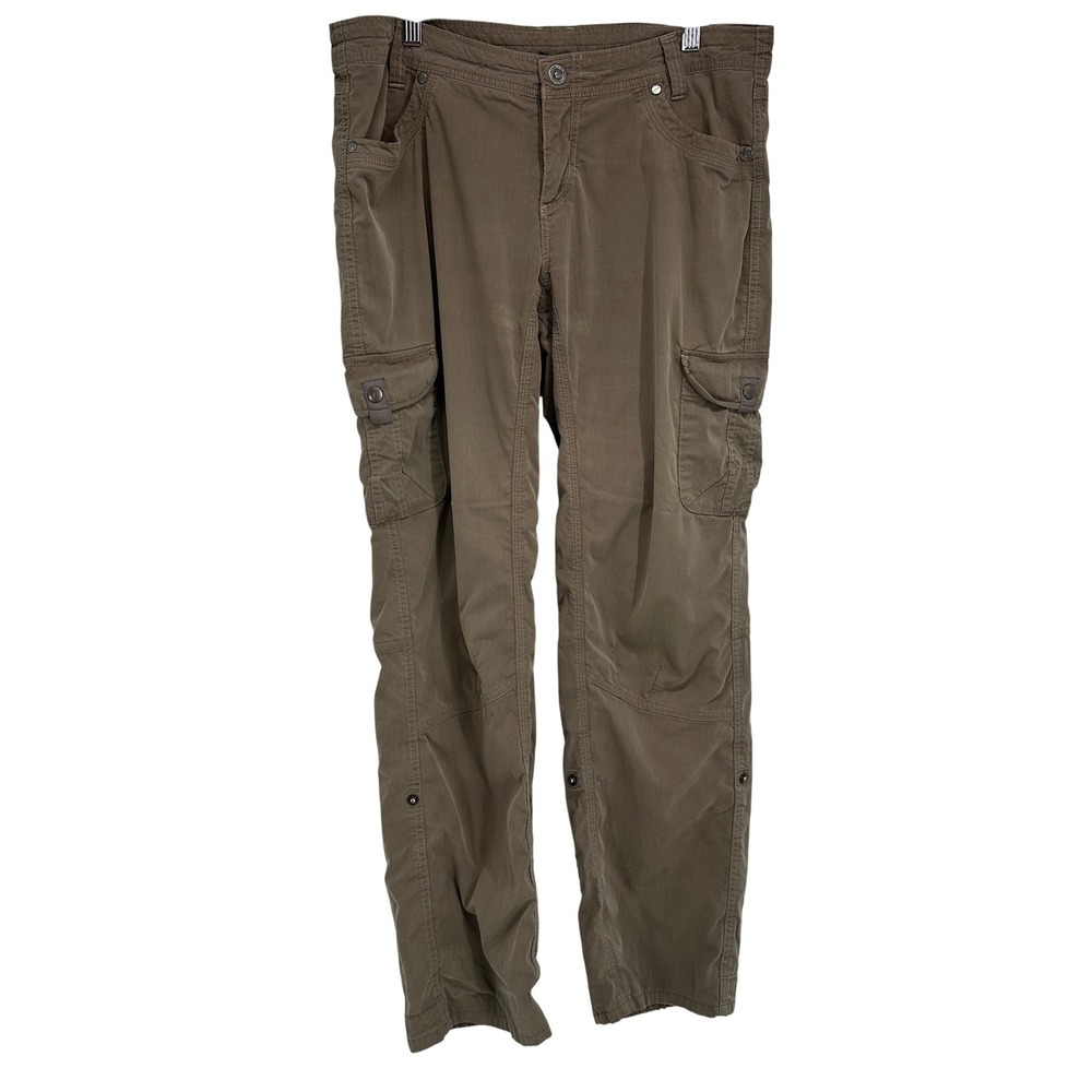 Kuhl Legendary Cargo Pants Womens 12 REG Brown Hiking Outdoor Utility Roll Up